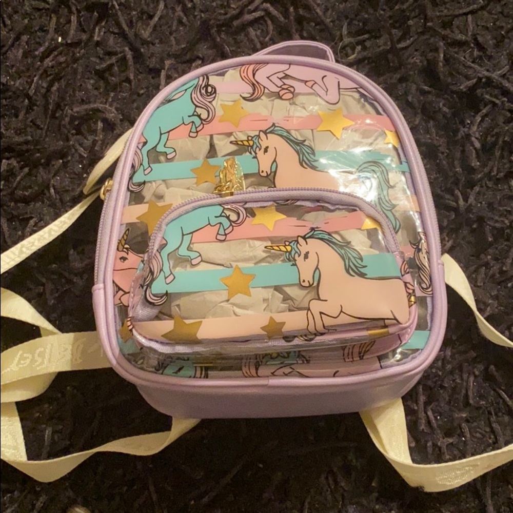 New! Betsey Johnson Mini Clear backpack Unicorn